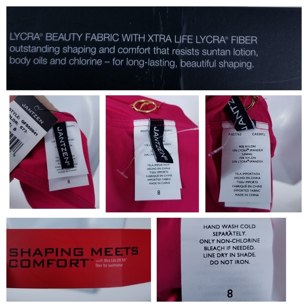 Jantzen Bikini Halter Top Skirt Botton 8 Pink - Picture 7 of 8